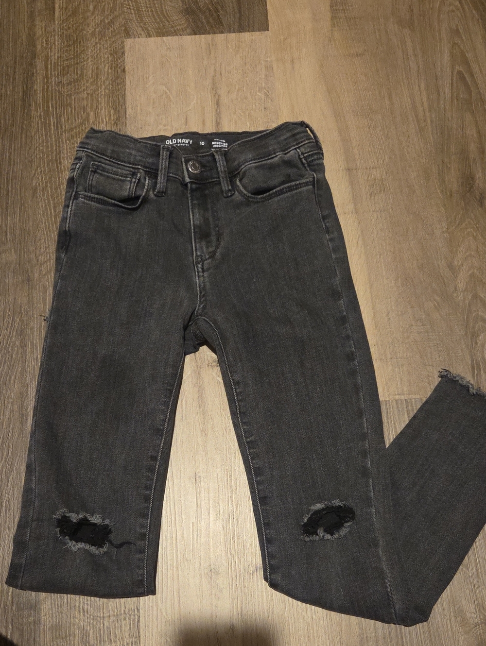 Old Navy Dark Gray Skinny Ripped Jeans